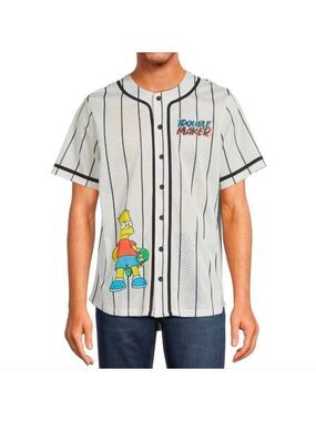 The Simpsons welcome to the neighborhood graffiti baseball jersey size large